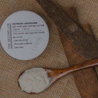 BỘT KHỬ MÙI CƠ THỂ thảo mộc tự nhiên giảm mồ hôi handmade THE SECOND LAB khử mùi hôi nách hôi chân