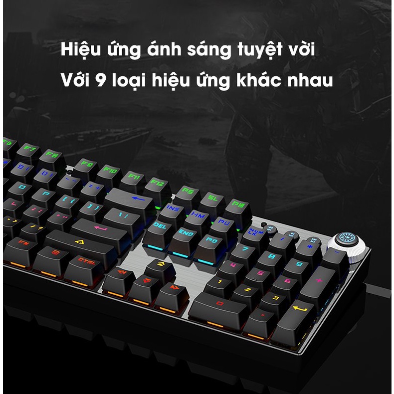 Bàn phím cơ Gaming Leaven K990 - LED RGB - chống nước - chống bụi - Blue Switch