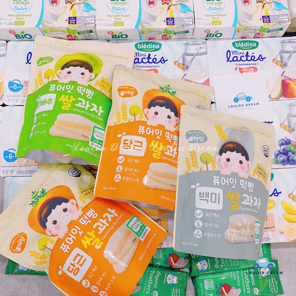 Bánh gạo ăn dặm Naebro Hàn Quốc hữu cơ Pure Eat cho bé từ 6 tháng tuổi [BAY AIR]