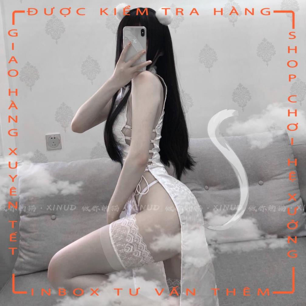 Đồ Cosplay sexy đan sườn - Đầm ngủ lụa sườn xám thượng hải gợi cảm  - hot tiktok | BigBuy360 - bigbuy360.vn