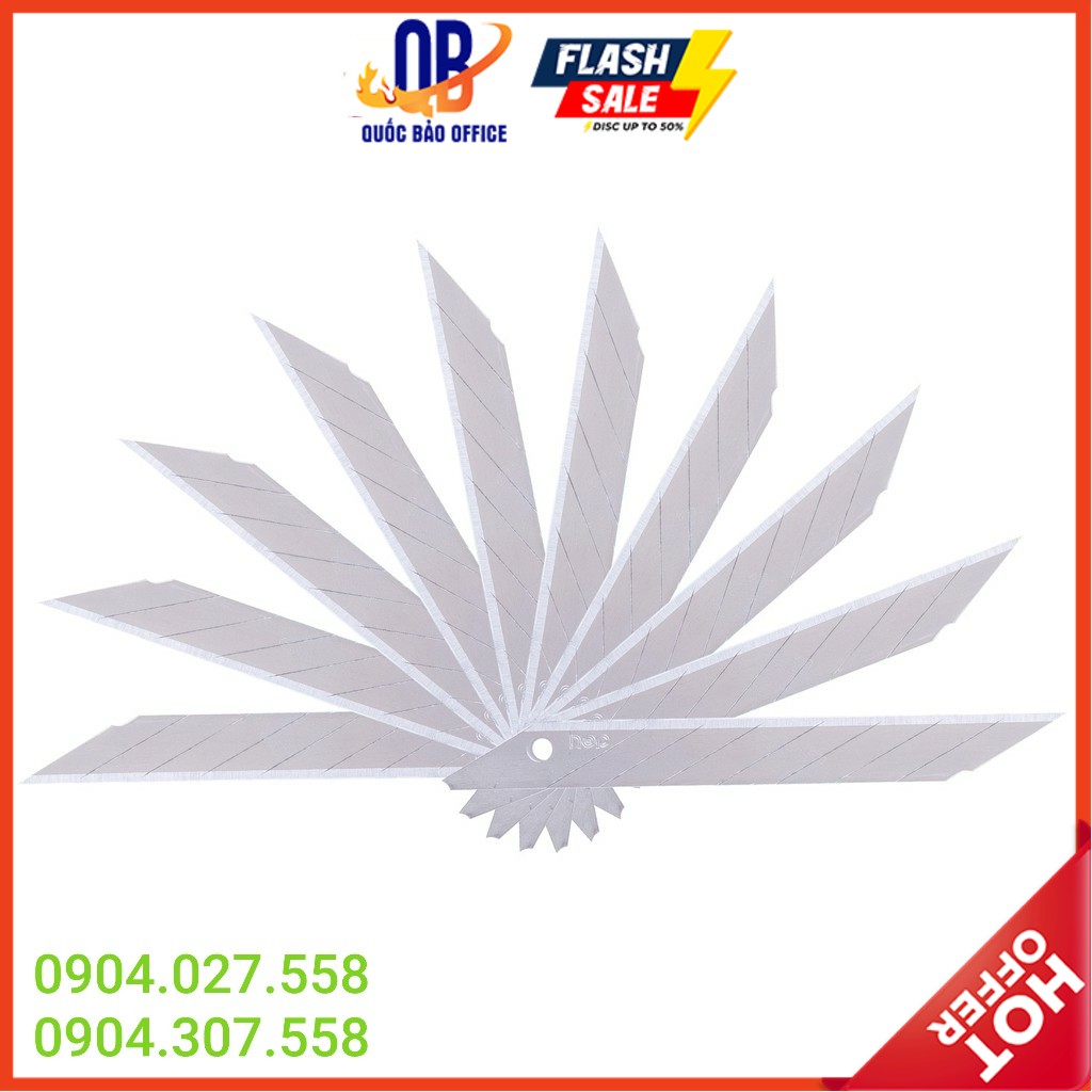 Lưỡi dao rọc giấy Deli - màu Bạc - 10 chiếc lưỡi/hộp - 2 hộp - E2015