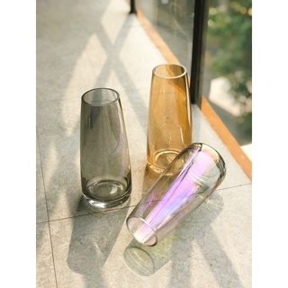 Bình bông lọ hoa thủy tinh SUNSET GLOW trang trí phòng khách phong cách Bắc Âu (kèm ảnh thật)