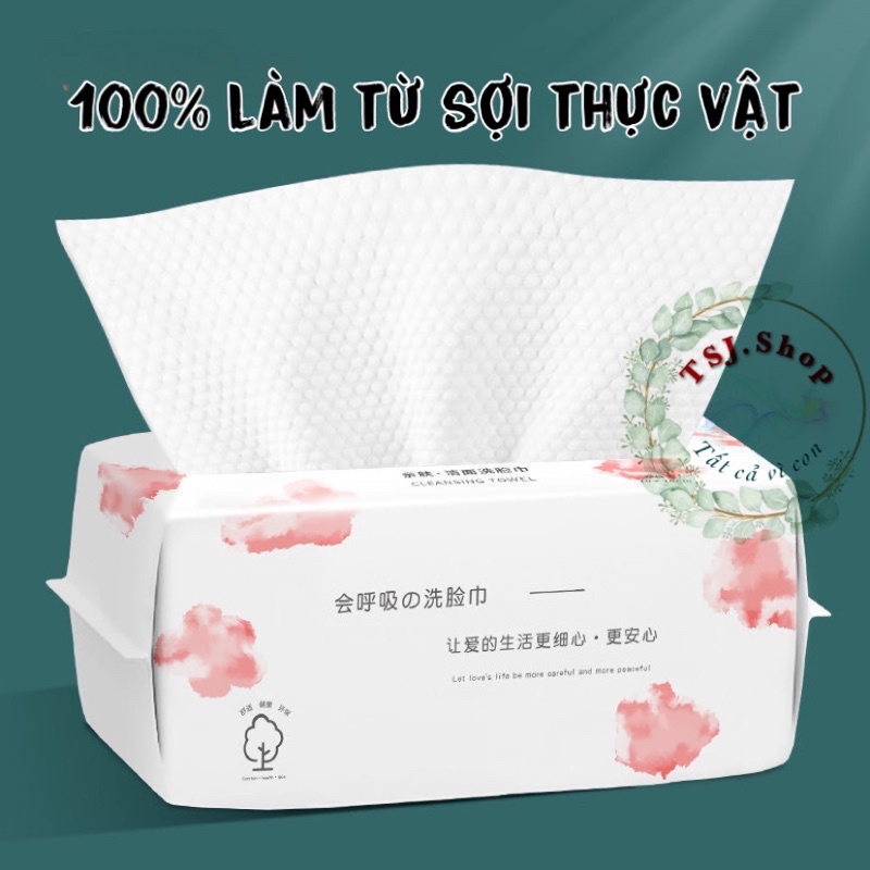 Khăn lau mặt dùng 1 lần lau khô, lau ướt - Khăn giấy đa năng hàng nội địa Trung