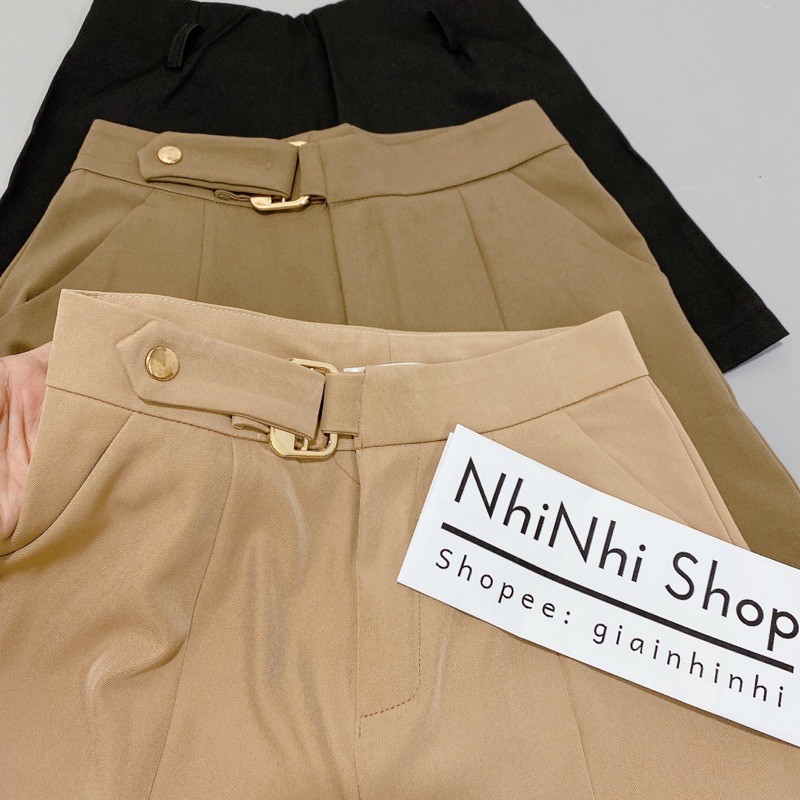 Quần short vải đai sắt siêu đẹp, Quần đùi nữ cạp cao QS198 - Nhinhi Shop