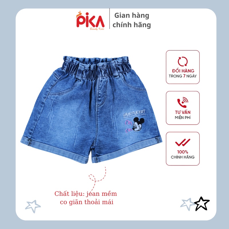 Quần áo trẻ em -Pika kids -Quần bò bé gái -chất liệu jean mềm, co giã