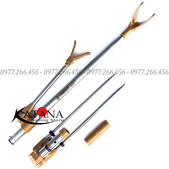 Chống cần, gác cần câu tay, câu đơn inox Boyang - màu vàng và màu xanh