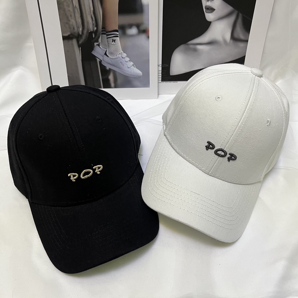 Mũ lưỡi trai nữ, nón kết hàn quốc, thêu chữ POP chất cotton cực đẹp