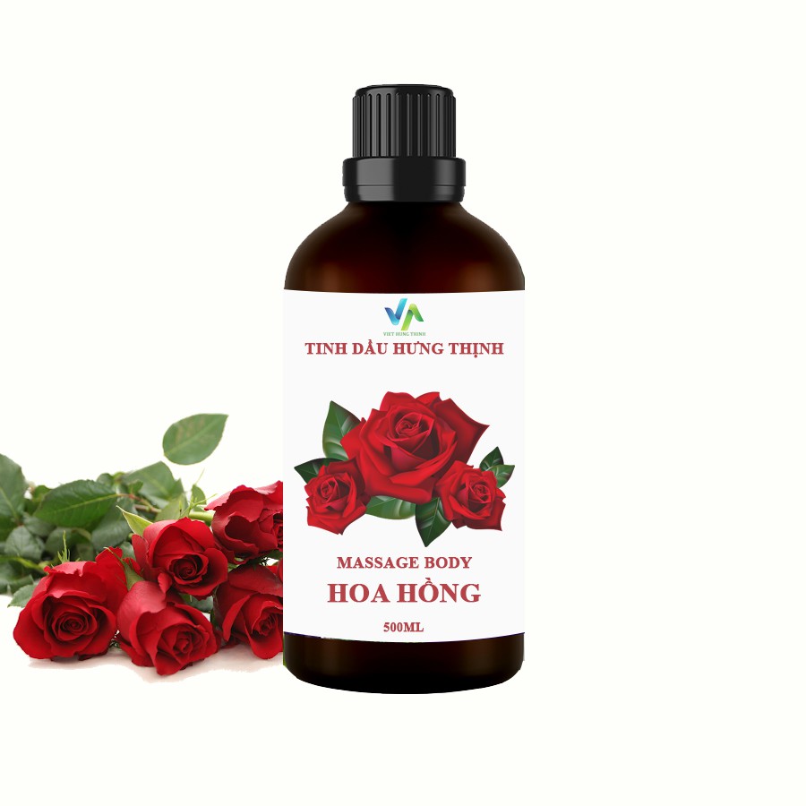 [Dùng thử] Dầu Massage Body Hoa Hồng 500ml chiết xuất 100% thiên nhiên giúp thư giãn thoải mái và dưỡng da