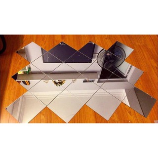Set 16 miếng gương dẻo dán tường
