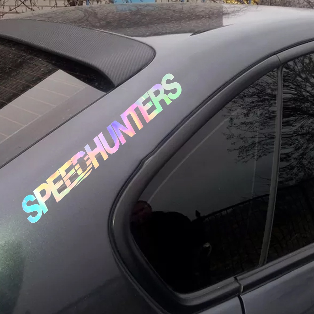 Decal Vinyl In Chữ Speed Hunters Dán Kính Chắn Gió Xe Hơi