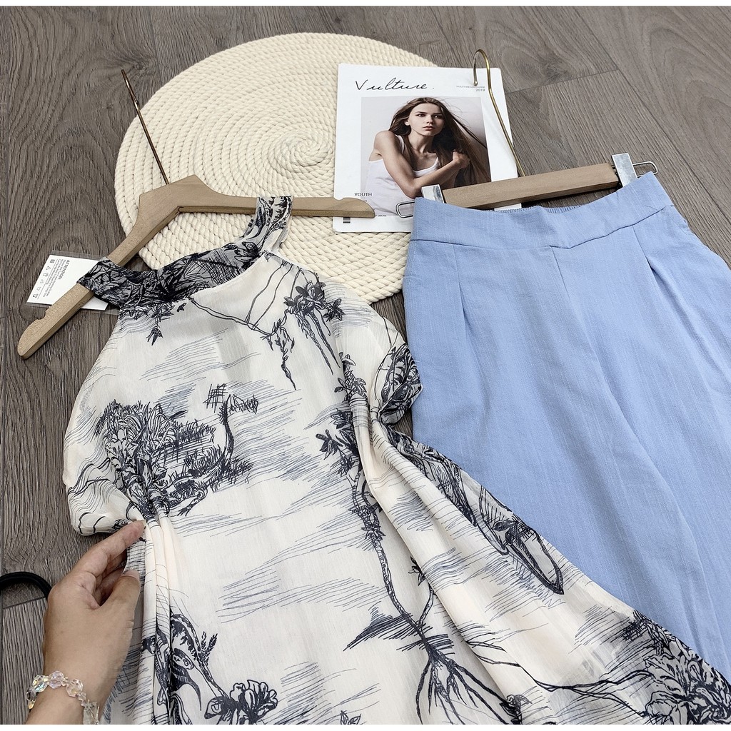 Set đồ nữ cá tính, set quần lửng áo yếm đi chơi sang chảnh mùa hè đẹp 8A00171 | BigBuy360 - bigbuy360.vn