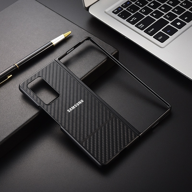 Ốp Điện Thoại Sợi Carbon Bảo Vệ Toàn Diện Cho Samsung Galaxy Z Fold 1 2 3 5G Z Flip 3 5G