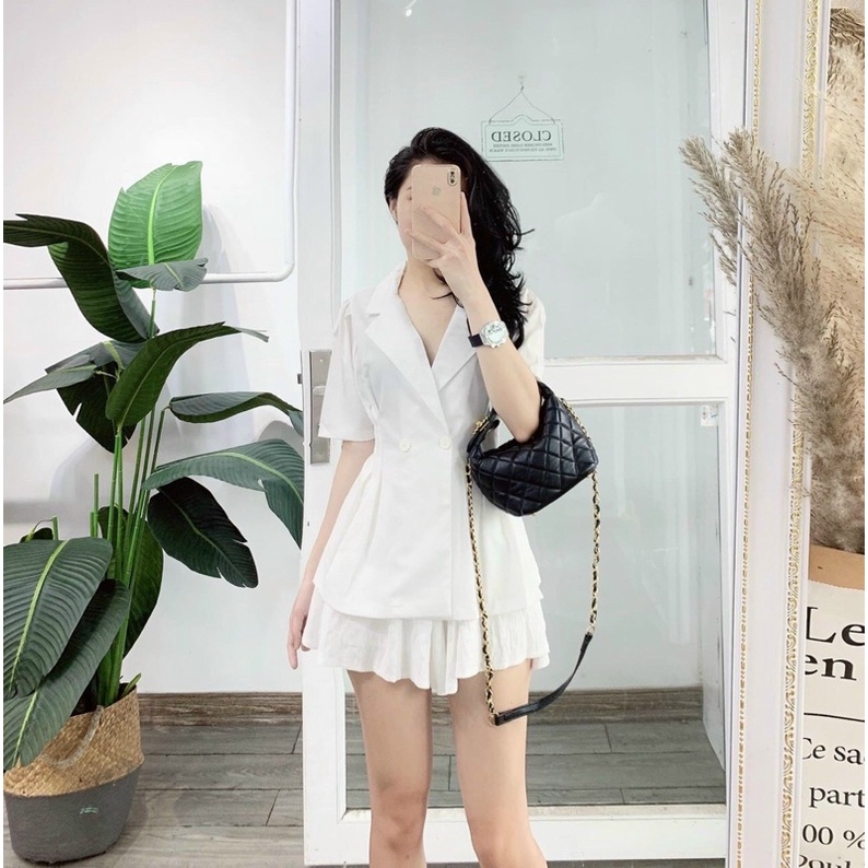 Sét bộ nữ áo vest + chân váy bí siêu hót | BigBuy360 - bigbuy360.vn