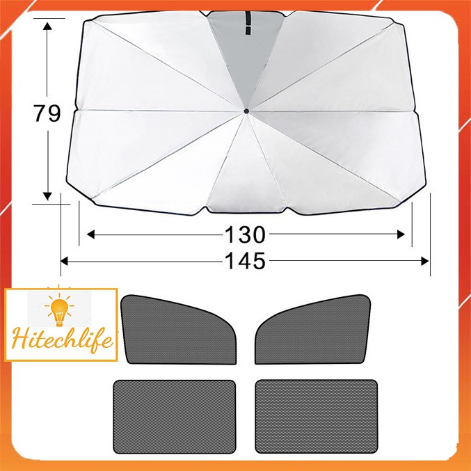 Phụ Kiện Xe Hơi Hitechlife Dù Che Nắng Kính Lái Xe Hơi Cao Cấp (Tặng Kèm Bao Da) - Dù Che Nắng Dạng Ô Sang Trọng Giá Rẻ