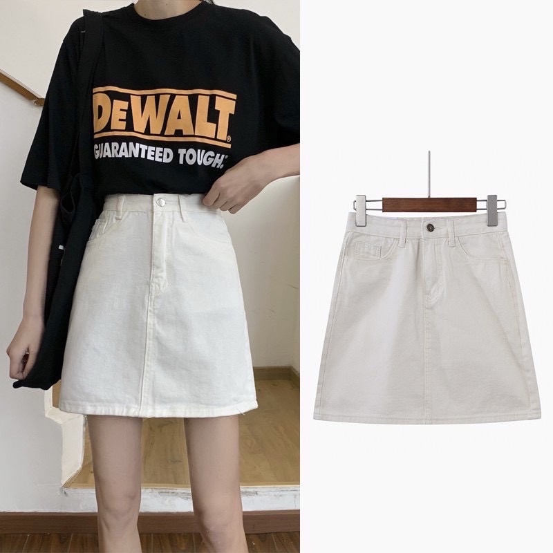 Chân Váy KaKi Nữ Dáng A Bassic Cạp Cao, Có Quần Trong Lên From Xinh