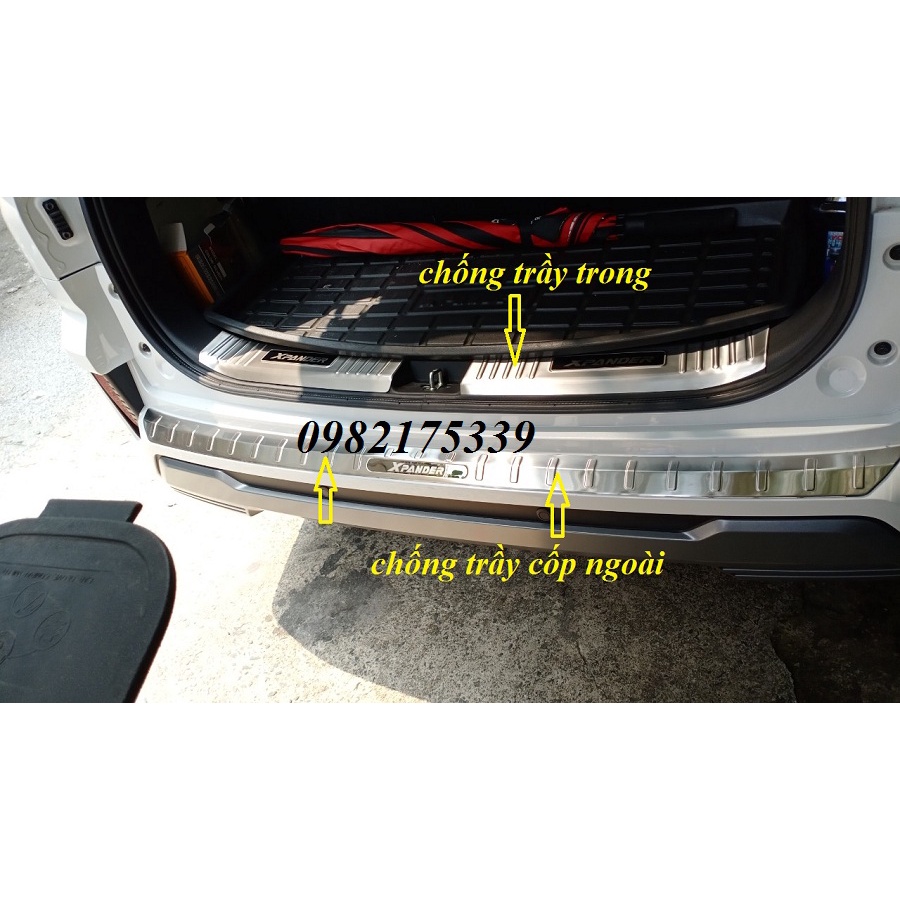 Chống trầy cốp, nẹp cốp sau xe Xpander 2022 2023, chất liệu inox