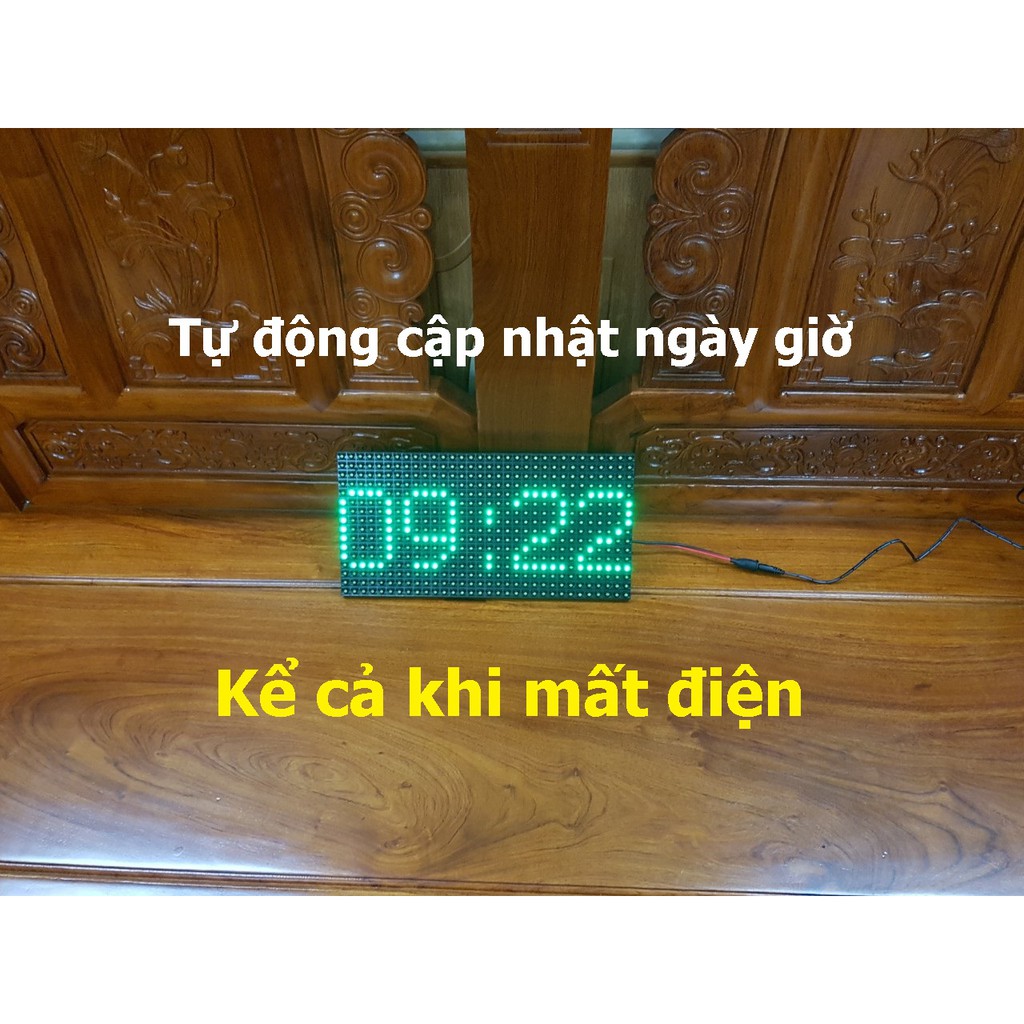 Đồng hồ Led Matrix, Led P10 siêu to khổng lồ - Treo tường, để bàn