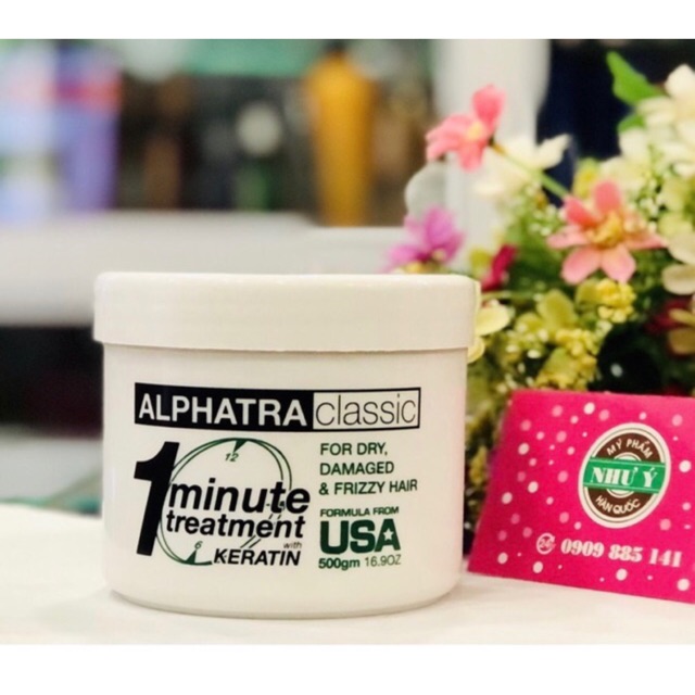 [CHÍNH HÃNG]💖💖Kem Ủ 1 Phút - 1 Minute Treatment Keratin Alphatra 500ml (USA). | BigBuy360 - bigbuy360.vn