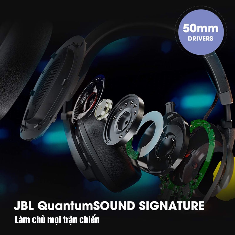 Tai Nghe Gaming Chụp Tai JBL Quantum 200 Màu Đen - Bảo Hành Chính Hãng 12 Tháng