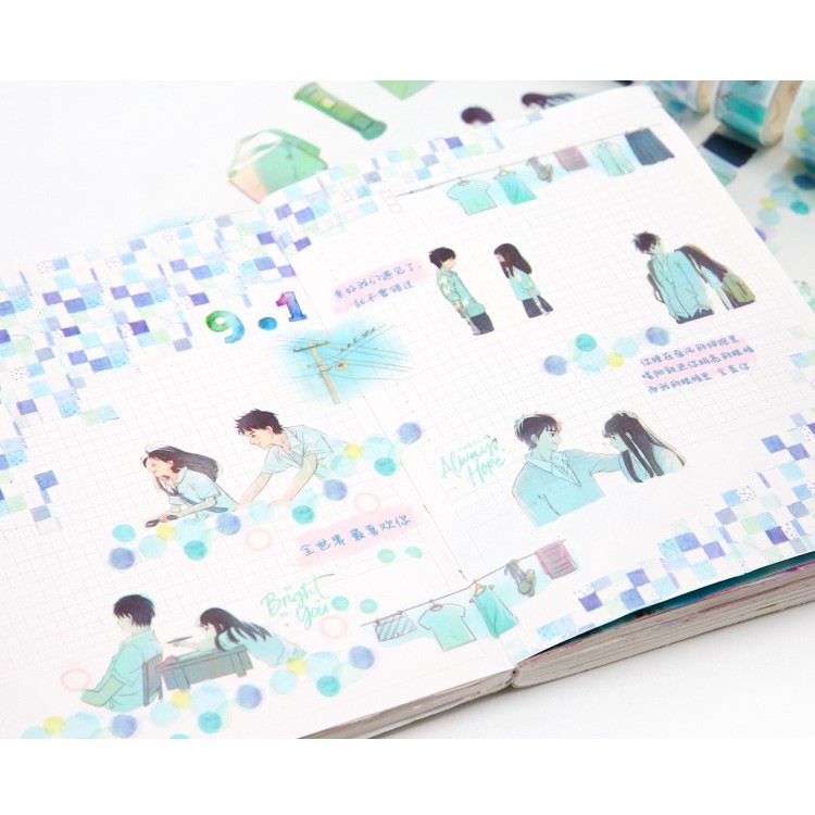 [Mã LIFEBOOK2 giảm 10% đơn 0Đ] Set 8 Cuộn Băng Dính Washi Tape Trang Trí Scrapbook, Planner