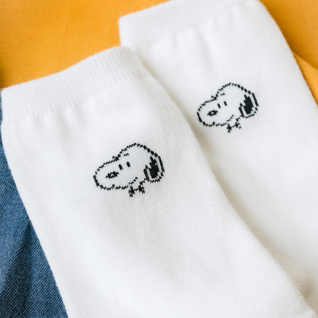 JUST SNOOPY - Tất vớ cao cổ unisex nhân vật hoạt hình chú chó Snoopy, bản quyền Peanuts, nhập khẩu Hàn Quốc