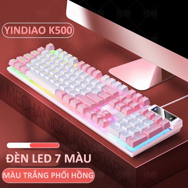 Bàn phím giả cơ gaming NTC Yindiao K500 led đa màu - phối keycaps cực đẹp (5 màu) | BigBuy360 - bigbuy360.vn