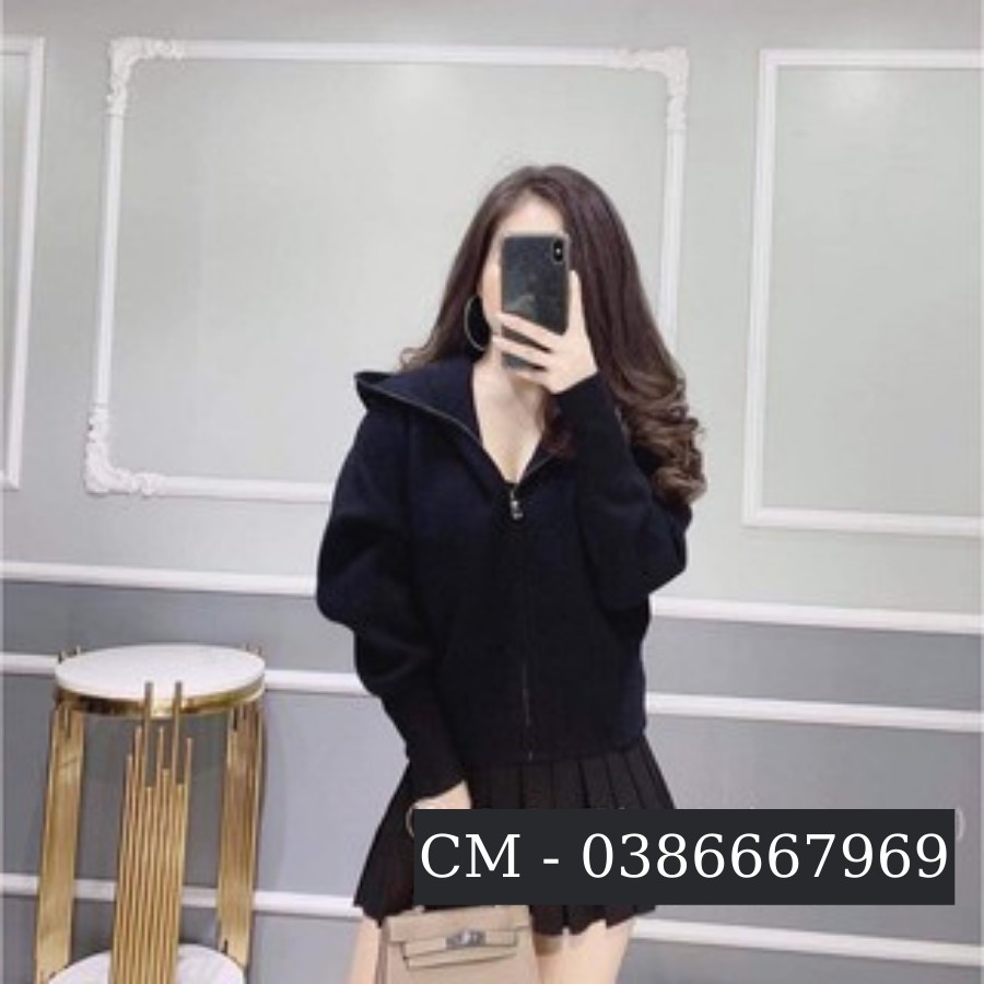 Áo khoác dạ nữ có mũ - Áo khoác nữ dáng dài thể thao - CM Shop