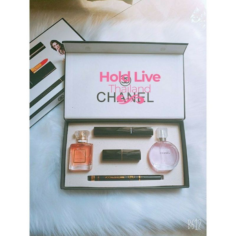 Set quà tặng sinh nhật gồm 5 món nước hoa và son kiểu dáng sang trọng | Thế Giới Skin Care