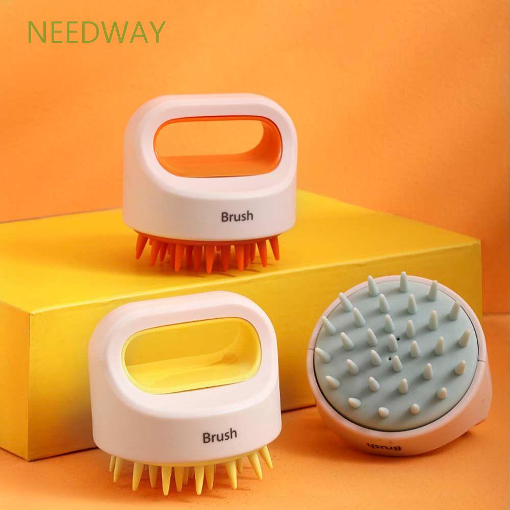Bàn chải gội đầu silicon mát xa da đầu thoải mái phối màu tương phản đẹp mắt