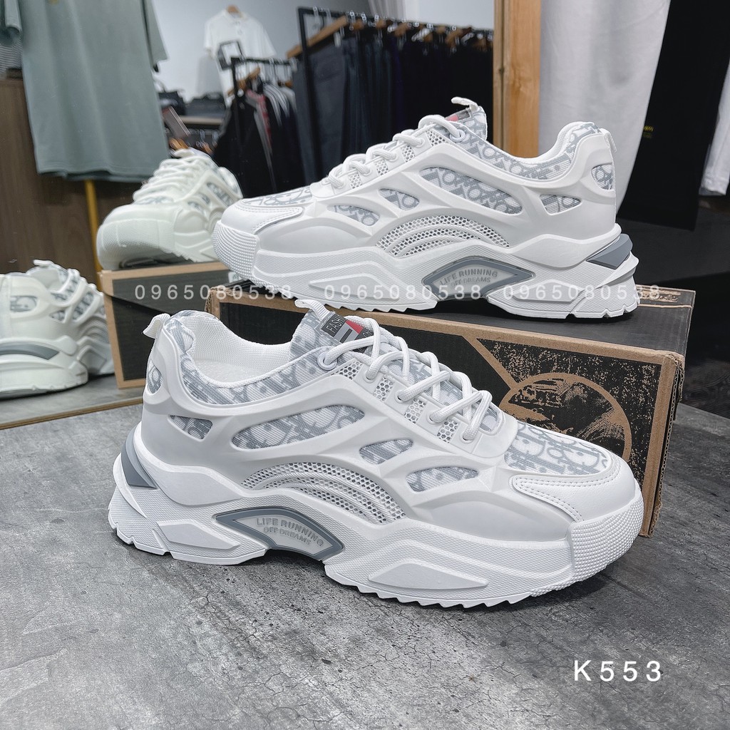 [Ảnh thật - Hàng loại 1] Giày thể thao nam, giày sneaker nam Trắng xám off dream k553 | BigBuy360 - bigbuy360.vn