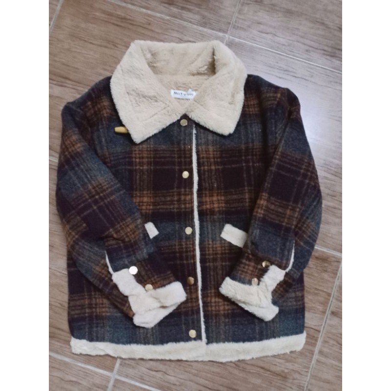 (Hàng Đẹp)Ảnh thật 5 hình cuối.HC017.Áo khoác kẻ caro lông cừu mùa thu đông siêu xinh | BigBuy360 - bigbuy360.vn