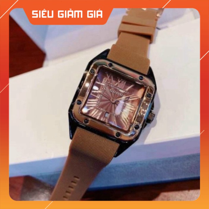 {HOT HOT} Đồng hồ guou nữ mặt vuông dây silicon, bảo hành 12 tháng, tặng box | BigBuy360 - bigbuy360.vn