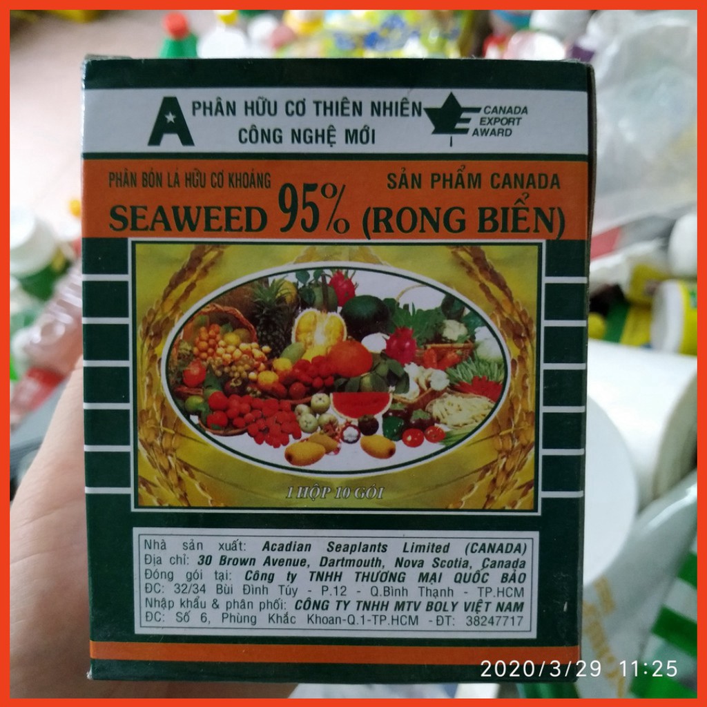 PHÂN BÓN LÁ HỮU CƠ RONG BIỂN SEAWEED (CANADA) 10G/GÓI- KHO CHỨA TỰ NHIÊN 60 LOẠI DINH DƯỠNG, GIÚP CÂY SINH TRƯỞNG TỐT