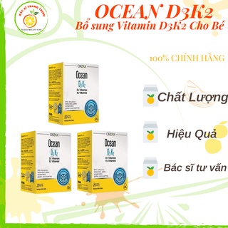 Ocean D3k2 gồm VitaminD3 và Vitamink2 Mk7 dạng vòi xịt/nhỏ giọt nhập khẩu từ Châu Âu