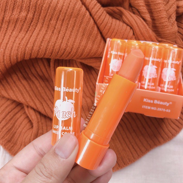 Son Dưỡng Môi Trái Đào Peach Kiss Beauty Lip Balm