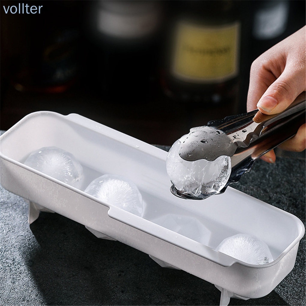 Khuôn Silicone Làm Đá 4 Ngăn Hình Tròn Chống Dính Diy