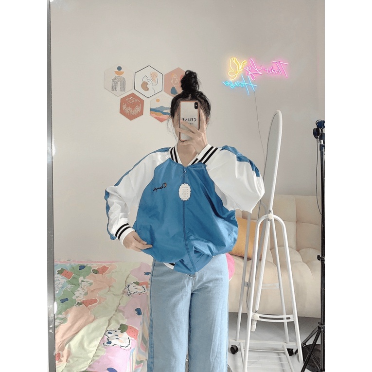 ÁO KHOÁC BOMBER NỮ FORM LỬNG CỰC XỊN CỰC XINH CHẤT DÙ 2 LỚP FORM CHUẨN