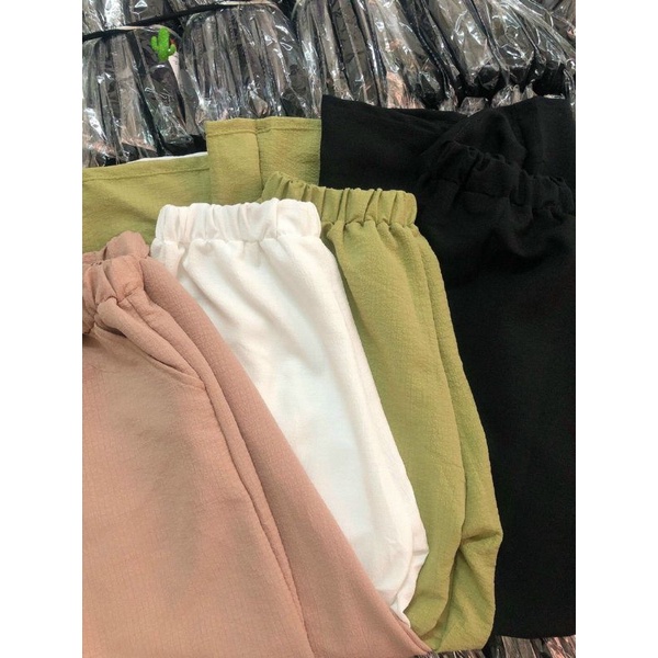 Quần ống rộng vải xốp thoải mái PC