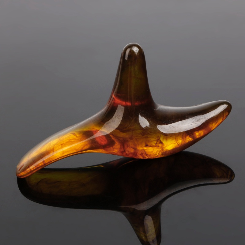 Youyo Dụng Cụ Sáp Mát Xa Chân Bằng Nhựa Resin Màu Hổ Phách Hình Tam Giác