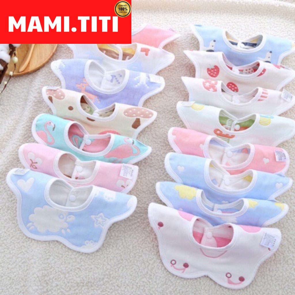 Yếm ăn dặm cho bé, Yếm xô tròn Lee 2 lớp xoay 360 độ cho bé - MAMI.TITI