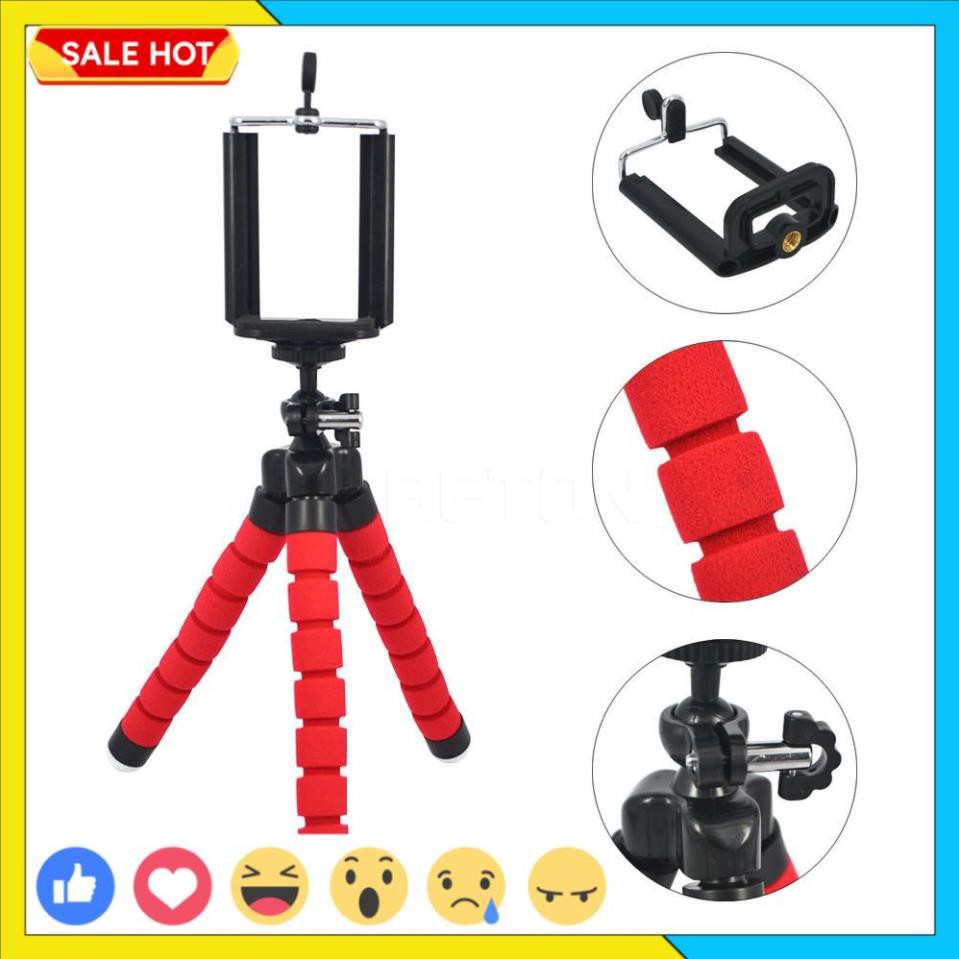 Tripod Bạch Tuộc 3 Chân Để Điện Thoại Để Bàn, Cầm Tay, Tặng Kèm Kẹp Điện Thoại