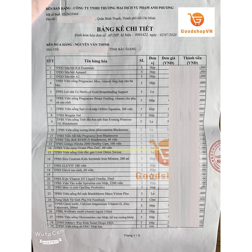 Tinh chất hàu Oyster Plus ZinC 60 viên (hàu cao) | Thế Giới Skin Care