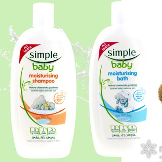Dầu gội, sữa tắm em bé Simple Baby Moisturising UK 300ml
