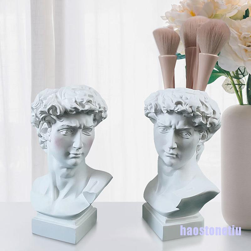 Lọ Đựng Bút / Cọ Trang Điểm Để Bàn Hình Tượng David Bằng Nhựa Resin