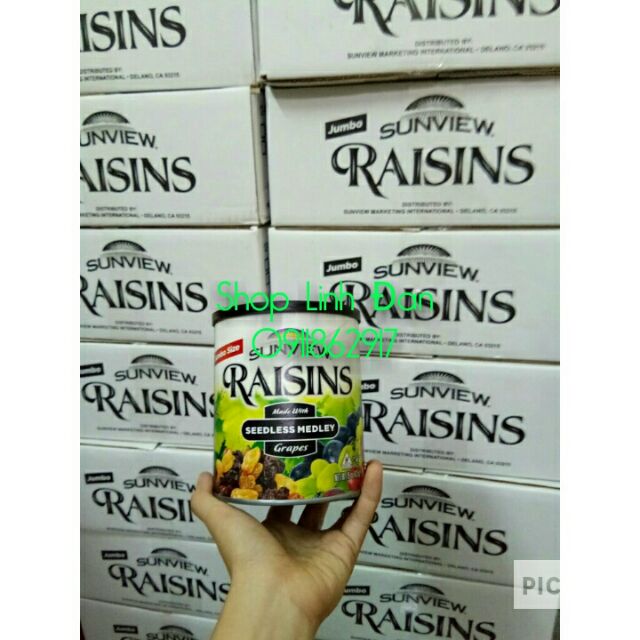 Nho Khô Thập Cẩm không hạt Raisins Nhập Mỹ 425gr