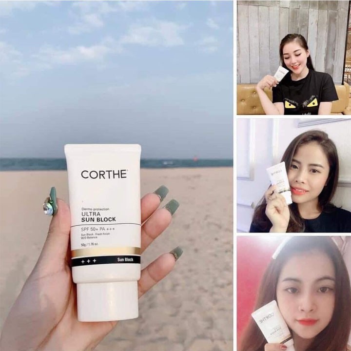 Kem chống nắng Corthe SPF50+ PA+++ 50gr Hàn Quốc Zuka Beauty giúp bảo vệ da ngăn tia cực tím