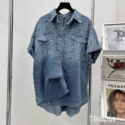 Áo sơmi jeans pha loang hàng QCL1