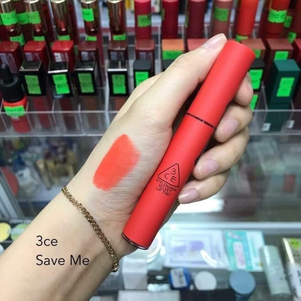 Son Kem 3CE Velvet Lip Tint màu save me cam san hô