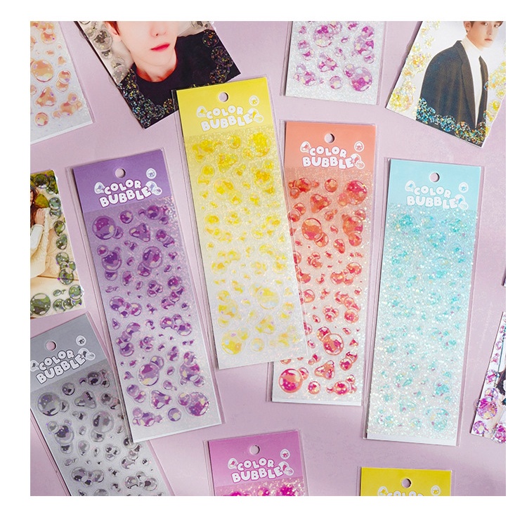 Sticker Color Bubble Bong bóng dán Toploader nhãn dan lung linh nhiều màu
