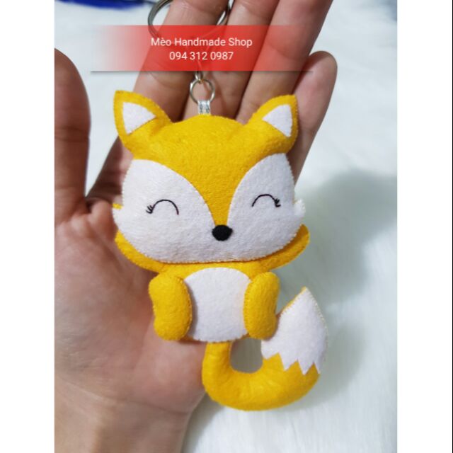 Móc khóa vải nỉ handmade Hồ ly cute